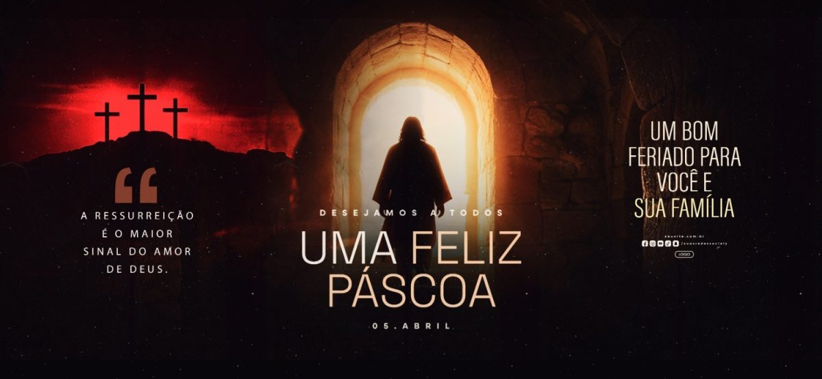 Feliz Páscoa 5 de Abril e Um Bom Feriado PSD Editável