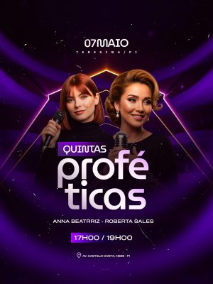 Flyer Gospel Quintas Proféticas 07 de Maio PSD Editável