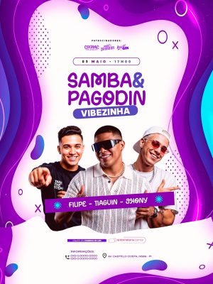 Flyer Próximos Shows Festa Samba & Pagodin Vibezinha PSD Editável