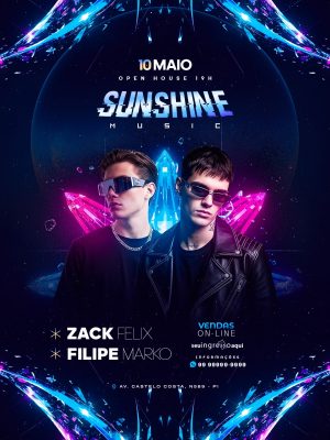 Flyer Próximos Shows Evento Sunshine Music PSD Editável