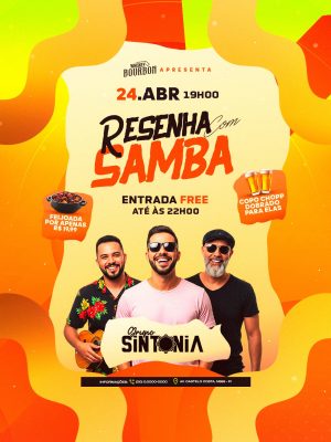 Flyer Próximos Shows Resenha Com Samba PSD Editável
