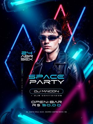 Flyer Próximos Shows Space Party PSD Editável