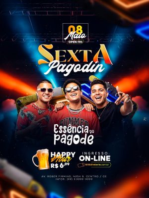 Flyer Próximos Shows Sexta Pagodin Essência do Pagode PSD Editável