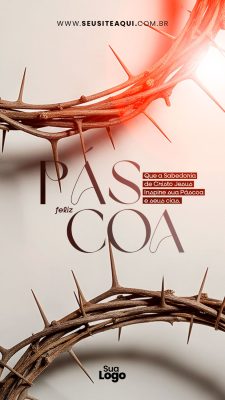 Story Páscoa Feliz Que a Sabedoria de Cristo Jesus Inspire Sua Páscoa PSD Editável