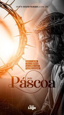 Story Páscoa Que a Luz de Jesus Ilumine seus Dias com Fé PSD Editável