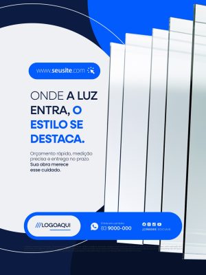 Vidraçaria Onde a Luz Entra o Estilo se Destaca PSD Editável