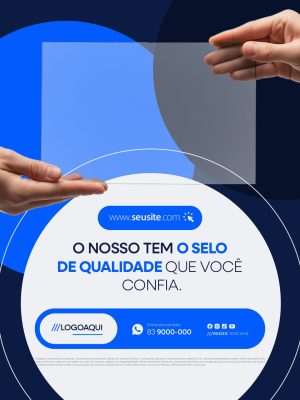 Vidraçaria o Nosso Selo de Qualidade Que Você Confia PSD Editável