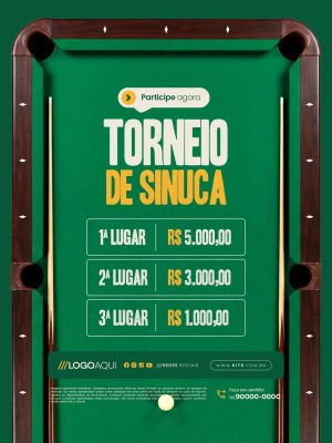 Torneio de Sinuca Participe Agora Prêmios PSD Editável