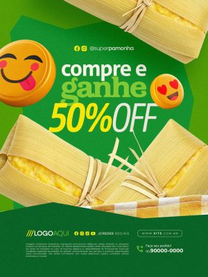 Pamonharia Pamonha Compre e Ganhe 50% OFF PSD Editável