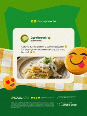 Pamonharia A Eterna Dúvida Pamonha Doce ou Salgada PSD Editável