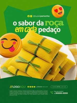 Pamonharia Pamonha O Sabor da Roça Em Cada Pedaço PSD Editável