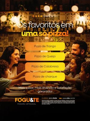 Pizzaria Os Favoritos Em Uma Só Pizza PSD Editável
