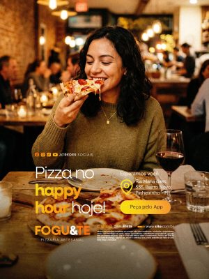 Pizzaria Pizza no Happy Hour Hoje PSD Editável