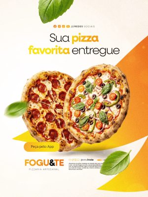 Pizzaria Sua Pizza Favorita Entregue PSD Editável