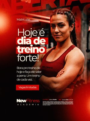 Academia Hoje é Dia de Treino Forte PSD Editável