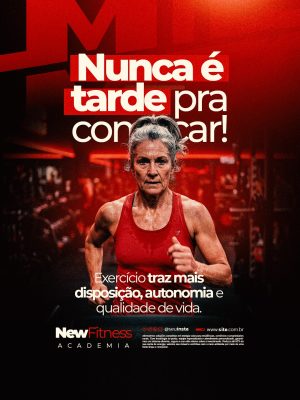 Academia Nunca é Tarde Pra Começar PSD Editável