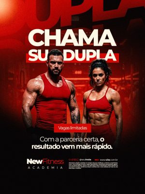 Academia Chama Sua Dupla Com a Parceria Certa PSD Editável