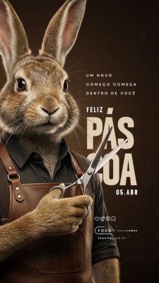 Story Feliz Páscoa 05 de Abril Um Novo Começo Barbearia PSD Editável