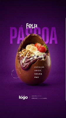 Story Feliz Páscoa 05 de Abril Espalhe Amor Colha Paz Açaiteria PSD Editável