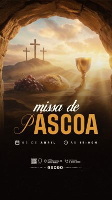 Story Missa de Páscoa 05 de Abril às 19h PSD Editável