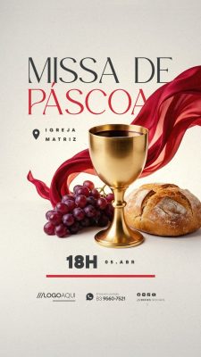 Story Story Missa de Páscoa Igreja Matriz 05 de Abril PSD Editável