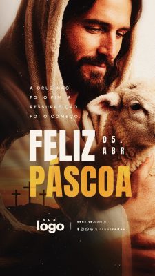 Story Feliz Páscoa 05 Abril  a Cruz Não Foi o Fim PSD Editável