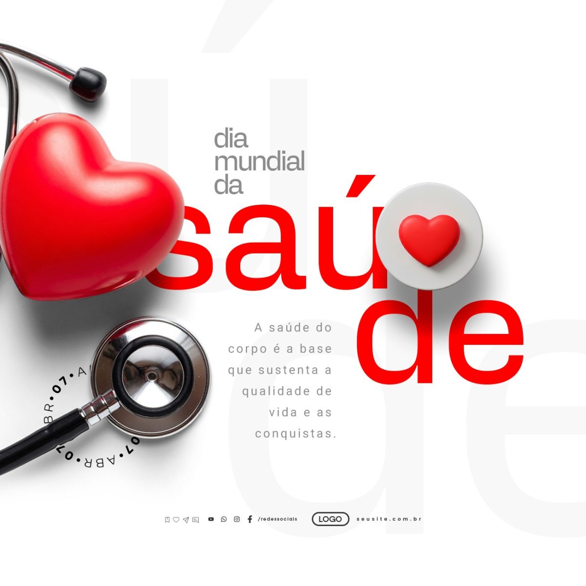  Dia Mundial da Saúde 07 de Abril PSD Editável