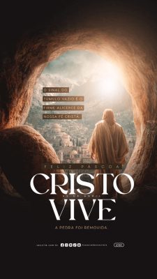 Story Feliz Páscoa 05 de Abril a Pedra Foi Removida PSD Editável