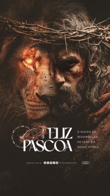 Story Feliz Páscoa 05 de Abril O Rugido da Ressureição PSD Editável