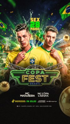 Flyer Copa fest Brasil Social Media Story PSD Editável