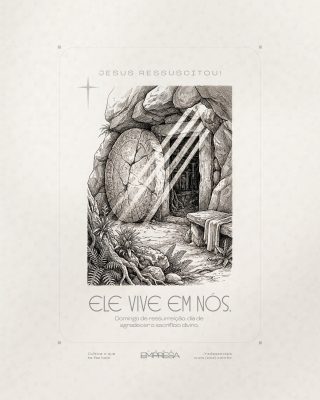 Celebração Páscoa Cristã Ressurreição de Jesus Cristo Social Media PSD Editável