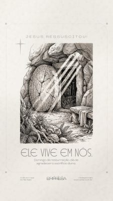 Celebração Páscoa Cristã Ressurreição de Jesus Cristo Social Media PSD Editável