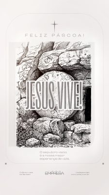 Celebração Páscoa Cristã Ressurreição de Jesus Cristo Social Media PSD Editável