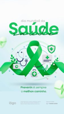 Story Saúde Dia Mundial da Saúde Prevenir é o Melhor Caminho PSD Editável