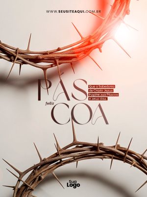 Feed Páscoa Feliz Que a Sabedoria de Cristo Jesus Inspire PSD Editável