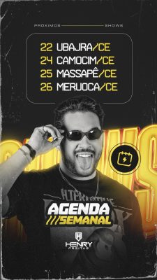 Agenda Semanal Henry Freitas Próximos Shows PSD Editável