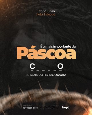 Páscoa Feliz Páscoa É o Mais Importante Arte Religiosa PSD Editável