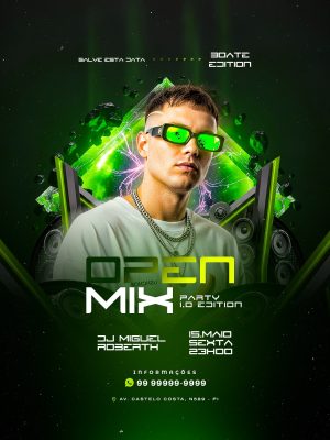 Flyer Próximos Shows Open Mix Party PSD Editável