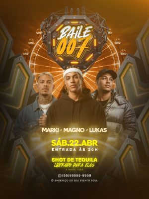 Flyer Baile 007 Feed PSD Editável