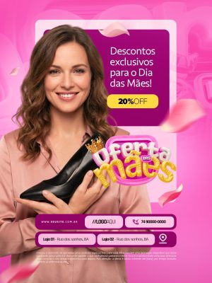 Oferta das Mães Descontos Exclusivos Para o Dia das Mães PSD Editável