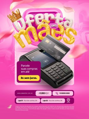 Oferta das Mães Parcele Suas Compras 3x Sem Juros PSD Editável
