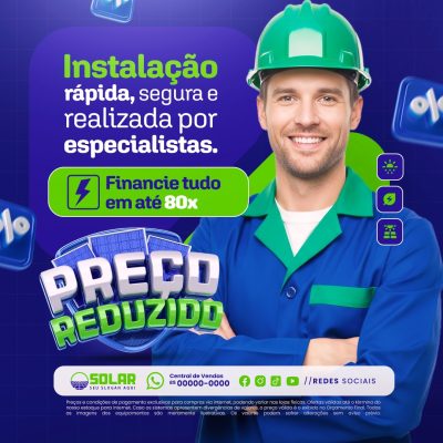 Preço Reduzido Instalação Rápida Segura e Realizada PSD Editável