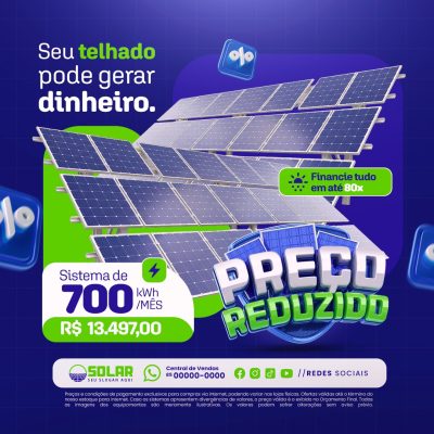 Energia Solar Seu Telhado Pode Gerar Dinheiro Preço Reduzido PSD Editável