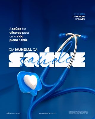 Dia Mundial da Saúde Design Social Media PSD Editável