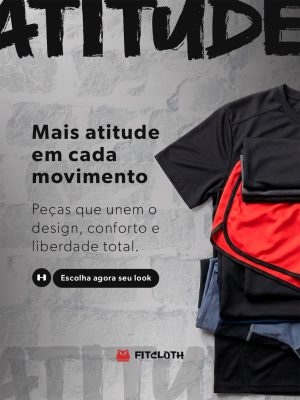 Atitude Mais Atitude em Cada Movimento Fitness Moda Feminina PSD Editável