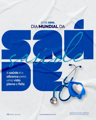 Dia Mundial da Saúde Post Social PSD Editável