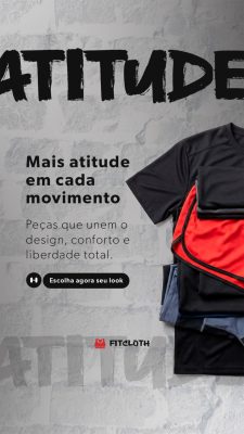 Fitness Atitude Mais Movimento Roupa Esportiva PSD Editável