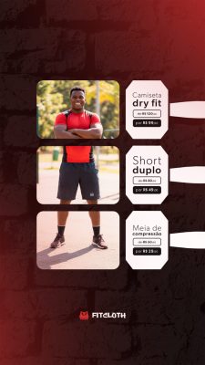 E-commerce Fitness Camiseta Dry Fit Short Duplo Meia Compressão PSD Editável