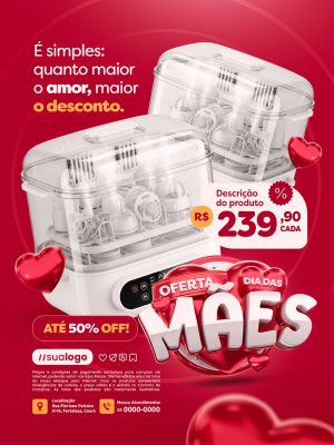 Oferta Dia das Mães è Simples Quando Maior o Amor PSD Editável