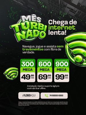 Mês Turbinado Chega de Internet Lenta PSD Editável